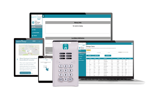 Complete Sentrikey Care solution: key safe, mobile app and cloud-based platform
