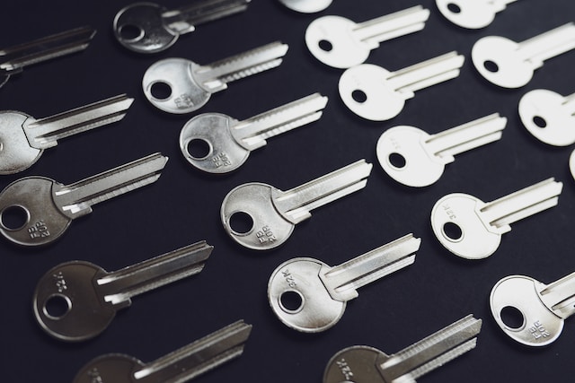 Keys on a black background