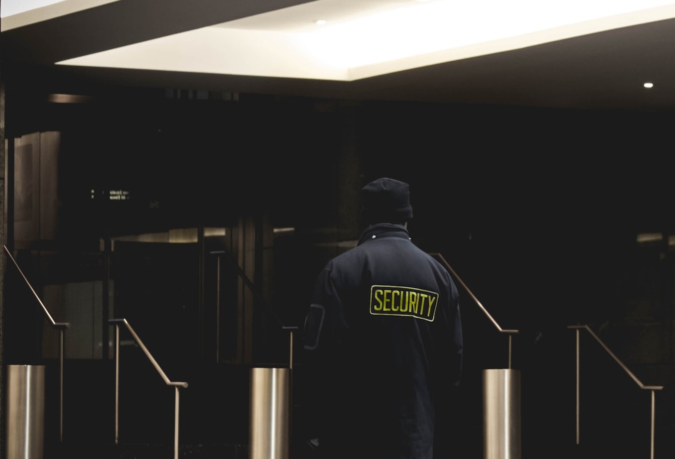 A security guard on patrol