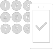 Graphic representing key safe access with an ap or a code