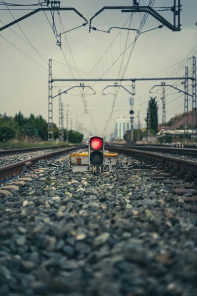 Railroad track representing transport infrastructure that can deploy SentriGuard or SentriKey key management solutions