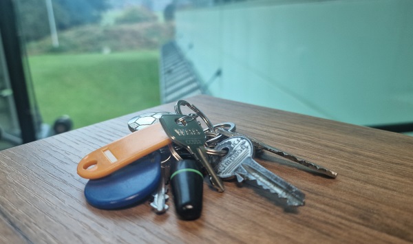 A bunch of keys on a table