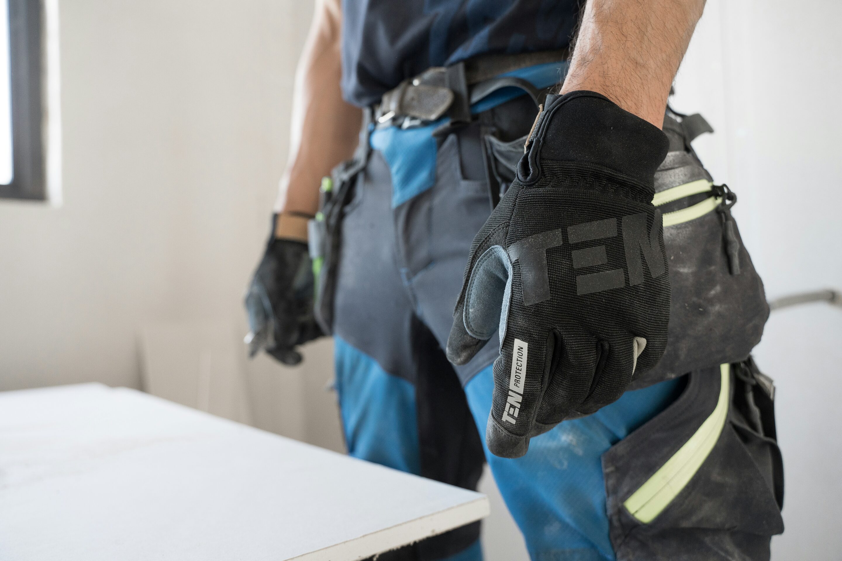 A worker at a property being refurbished